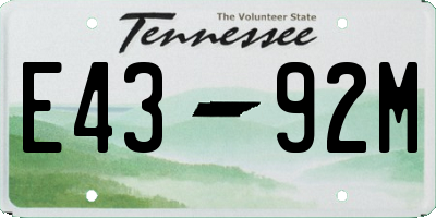TN license plate E4392M