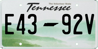 TN license plate E4392V