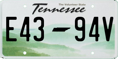 TN license plate E4394V