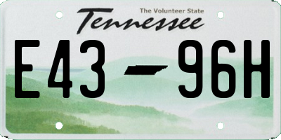 TN license plate E4396H