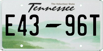 TN license plate E4396T