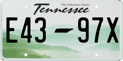 TN license plate E4397X