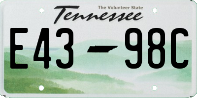 TN license plate E4398C