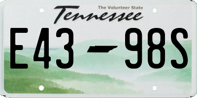 TN license plate E4398S