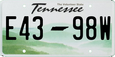TN license plate E4398W