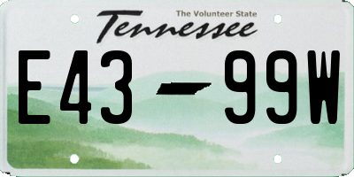TN license plate E4399W