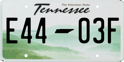 TN license plate E4403F
