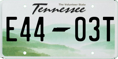 TN license plate E4403T