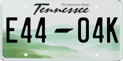 TN license plate E4404K