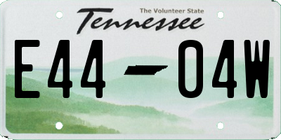TN license plate E4404W