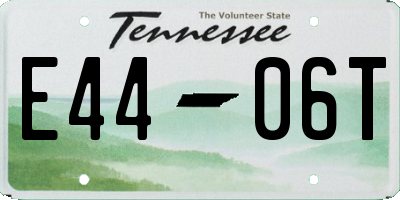 TN license plate E4406T
