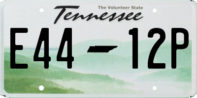 TN license plate E4412P
