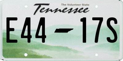 TN license plate E4417S