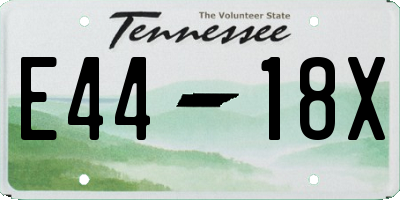 TN license plate E4418X