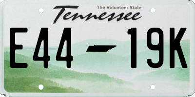 TN license plate E4419K