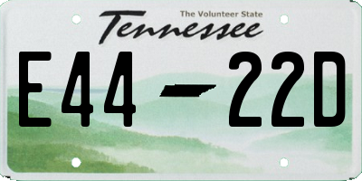 TN license plate E4422D