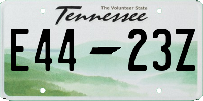TN license plate E4423Z