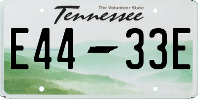 TN license plate E4433E
