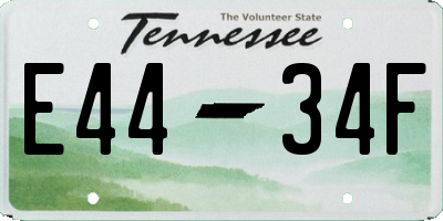 TN license plate E4434F