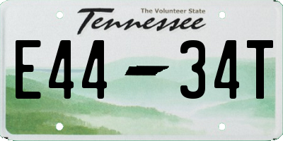 TN license plate E4434T