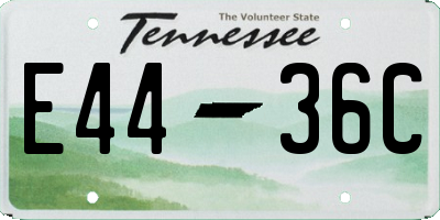 TN license plate E4436C