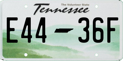 TN license plate E4436F