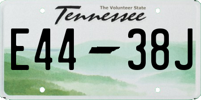 TN license plate E4438J
