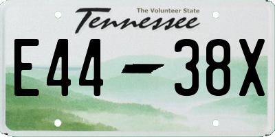 TN license plate E4438X