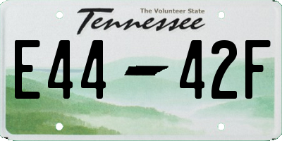 TN license plate E4442F