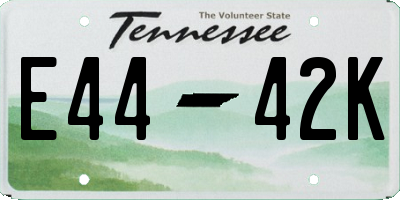TN license plate E4442K
