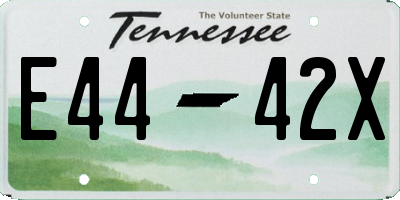 TN license plate E4442X
