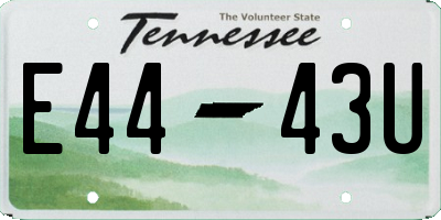 TN license plate E4443U