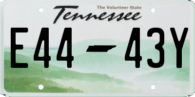 TN license plate E4443Y