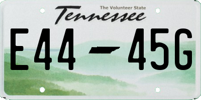TN license plate E4445G