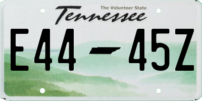 TN license plate E4445Z