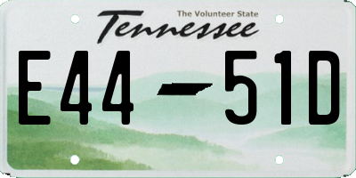 TN license plate E4451D