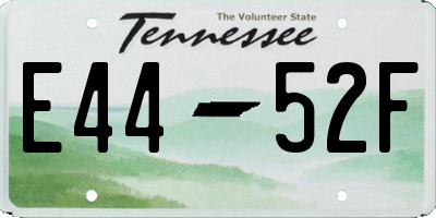 TN license plate E4452F