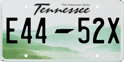 TN license plate E4452X