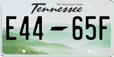 TN license plate E4465F
