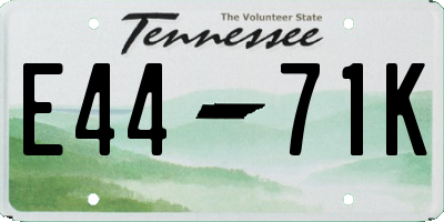 TN license plate E4471K