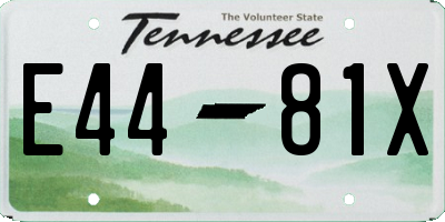 TN license plate E4481X