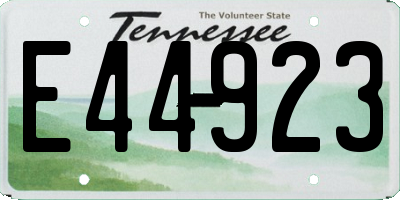 TN license plate E44923