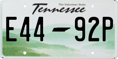 TN license plate E4492P