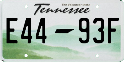 TN license plate E4493F