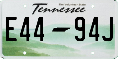 TN license plate E4494J