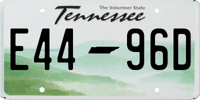 TN license plate E4496D