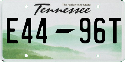 TN license plate E4496T