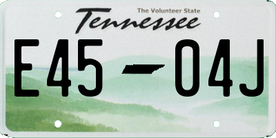TN license plate E4504J