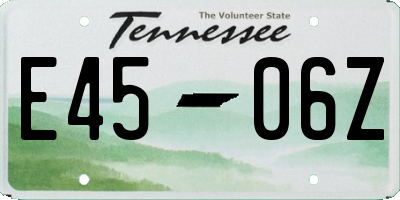 TN license plate E4506Z