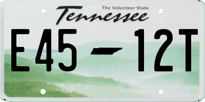 TN license plate E4512T